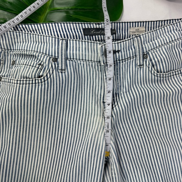 Level 99 Lily Skinny Straight Jeans Blue & white Railroad Stripe Women’s Size 28 - Picture 7 of 15